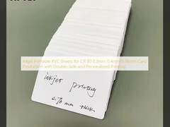 Hojas de PVC imprimibles por inyección de tinta para la producción de tarjetas CR80 de 0,3 mm, 0,4 mm y 0,76 mm con impresión a doble cara y personalizada