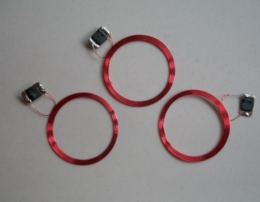 0Diámetro de.1 mm Rojo o plateado RFID incrustación de tarjeta autoadhesiva Antena de cable de cobre MACW-1