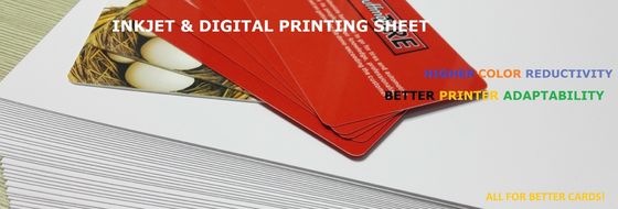 Resistencia superior al envejecimiento Hojas de PVC imprimibles con recubrimiento de tinta digital de un lado y recubrimiento de pegamento de laminación del otro lado