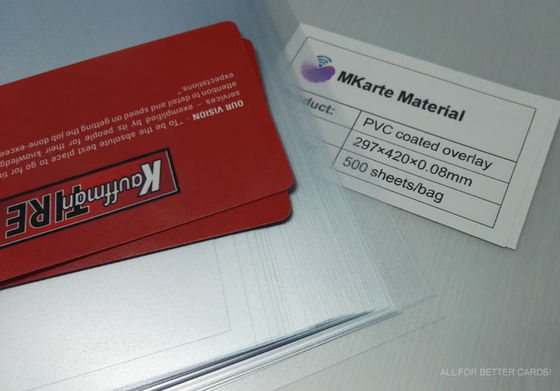 Vicat 5kg 72±2 C Tarjeta transparente de PVC asequible y duradera con tasa de contracción por calentamiento ≤ 10% Producción de tarjetas bancarias