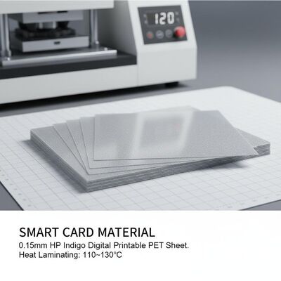0.15mm HP Indigo Digital Imprimible PET Sheet para el material de tarjeta inteligente con laminado térmico a 110 ~ 130 °C
