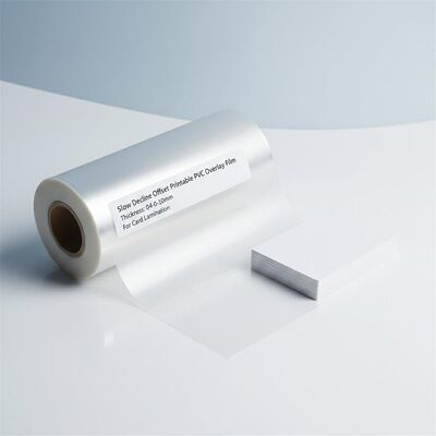 Película de superposición de PVC imprimible con compensación de declive lento, con un grosor de 0,04-0,10 mm para laminación de tarjetas