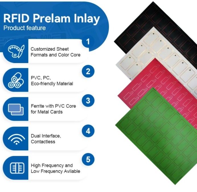 IC Fudad F08 Chip PVC RFID Smart Card Inlay / Hojas prelamadas para la producción de tarjetas RFID
